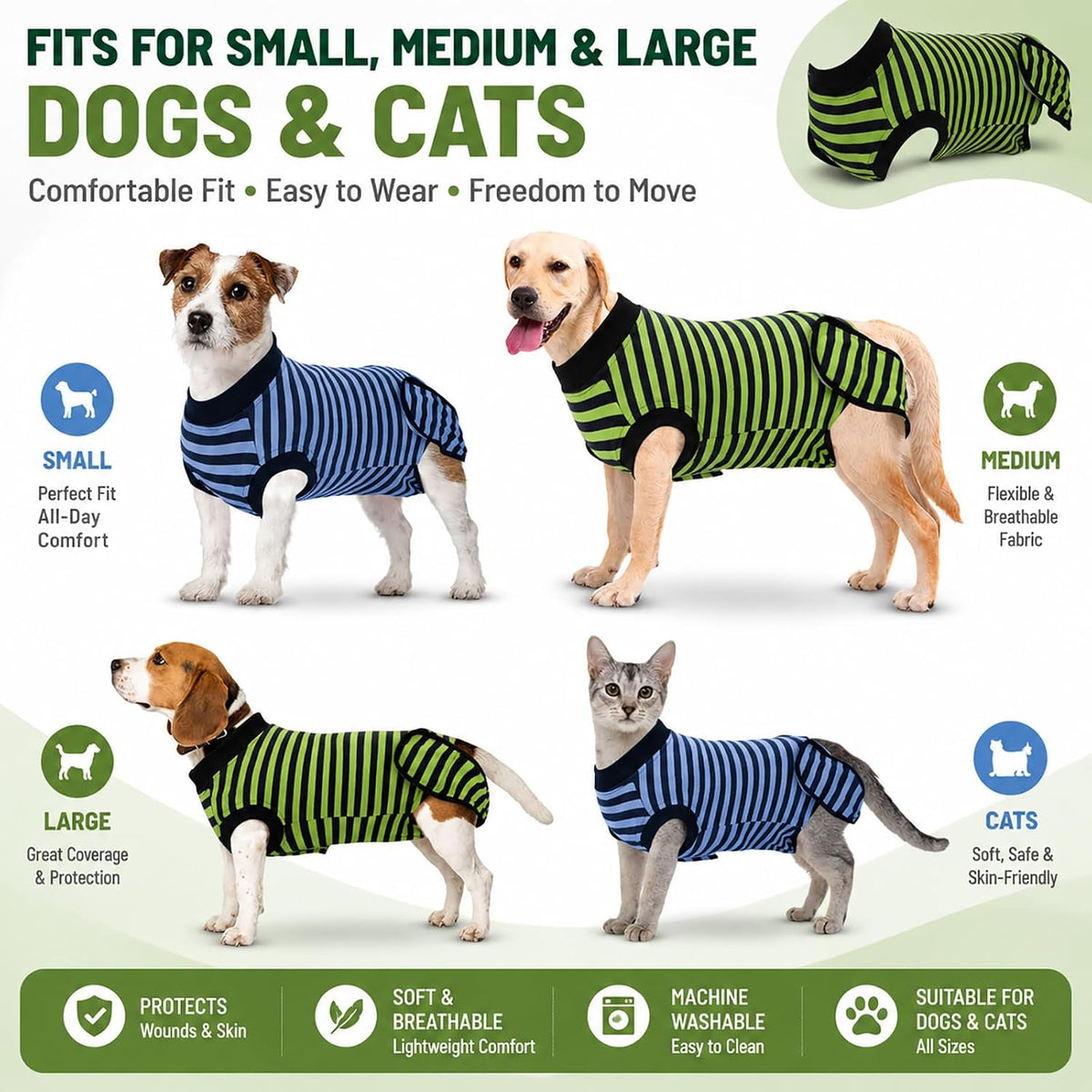 2 Pack Dog Recovery Suit for After Neuter Spay Wounds Protector