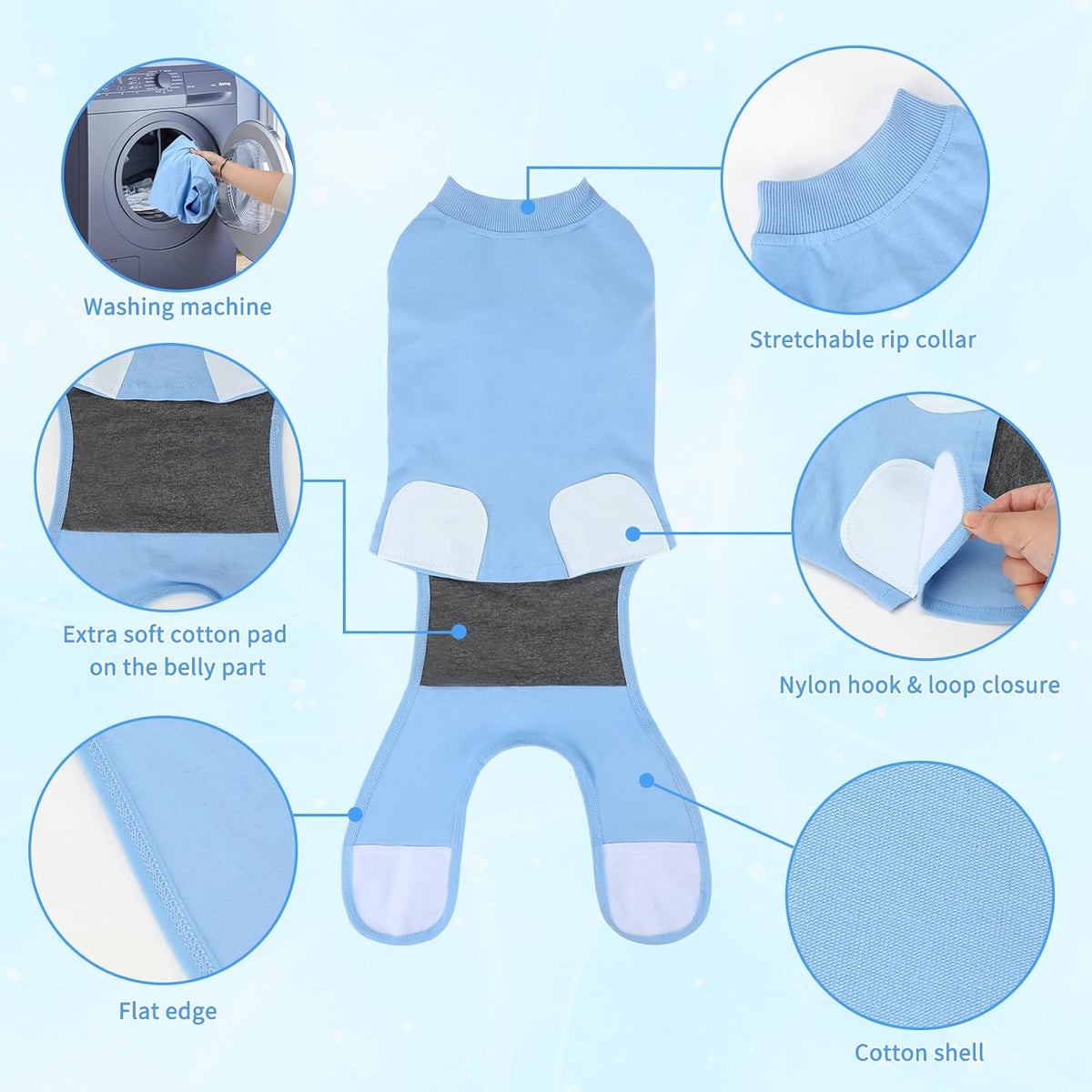 2 Pack Dog Recovery Suit for After Neuter Spay Wounds Protector