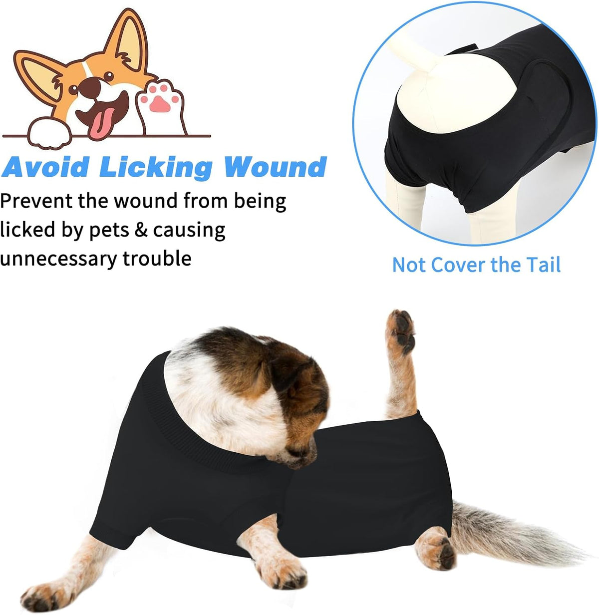 2 Pack Dog Recovery Suit for After Neuter Spay Wounds Protector