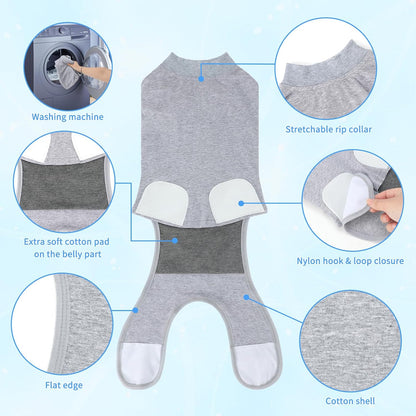 2 Pack Dog Recovery Suit for After Neuter Spay Wounds Protector