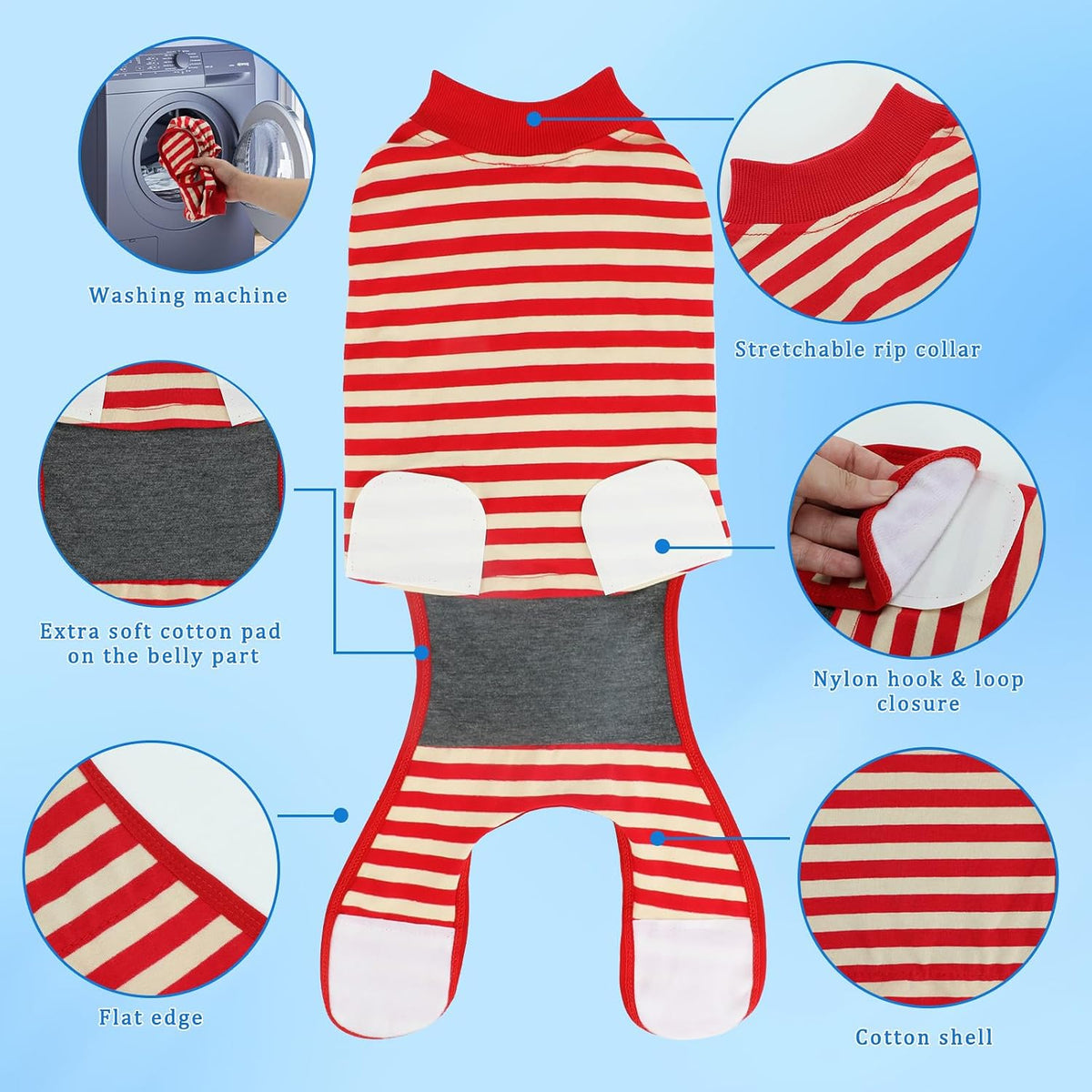 2 Pack Dog Recovery Suit for After Neuter Spay Wounds Protector