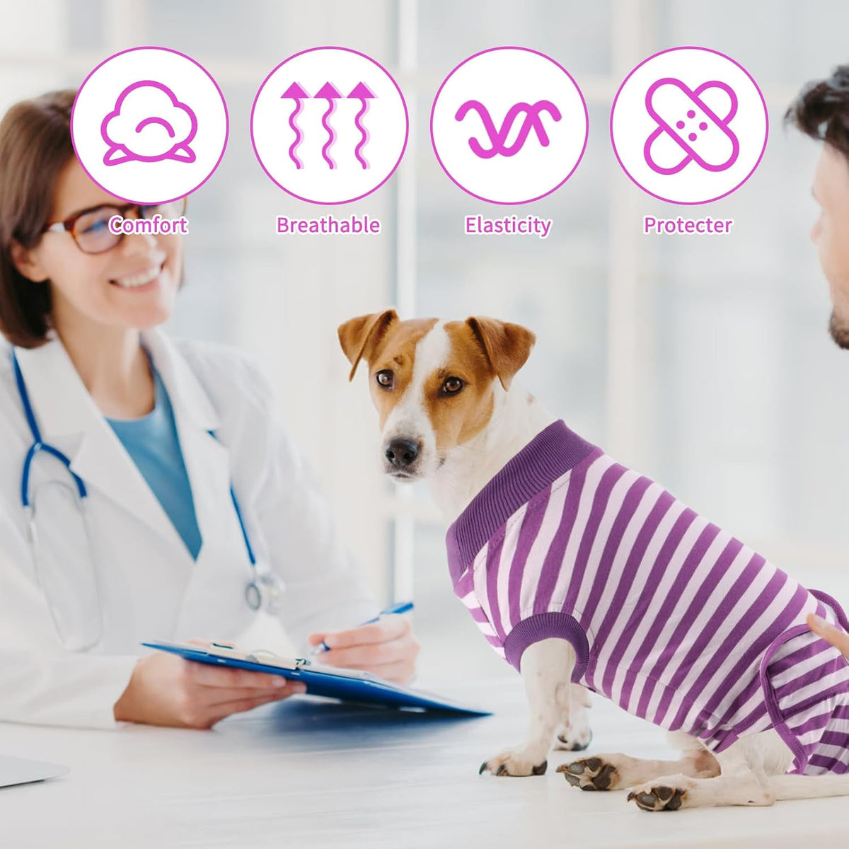 2 Pack Dog Recovery Suit for After Neuter Spay Wounds Protector