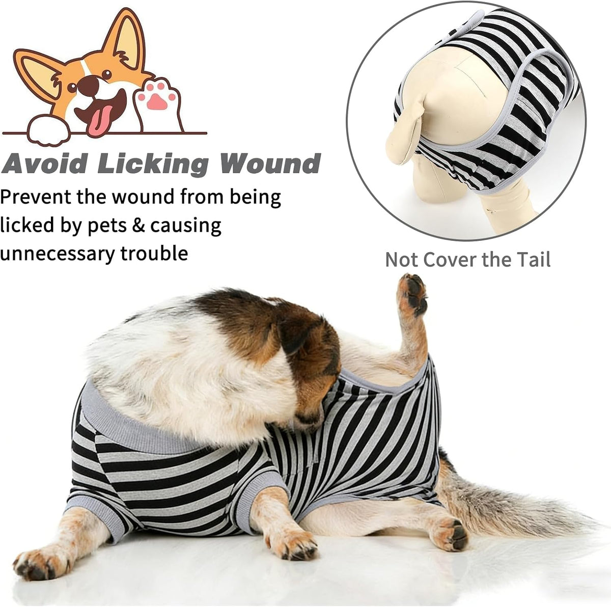 2 Pack Dog Recovery Suit for After Neuter Spay Wounds Protector