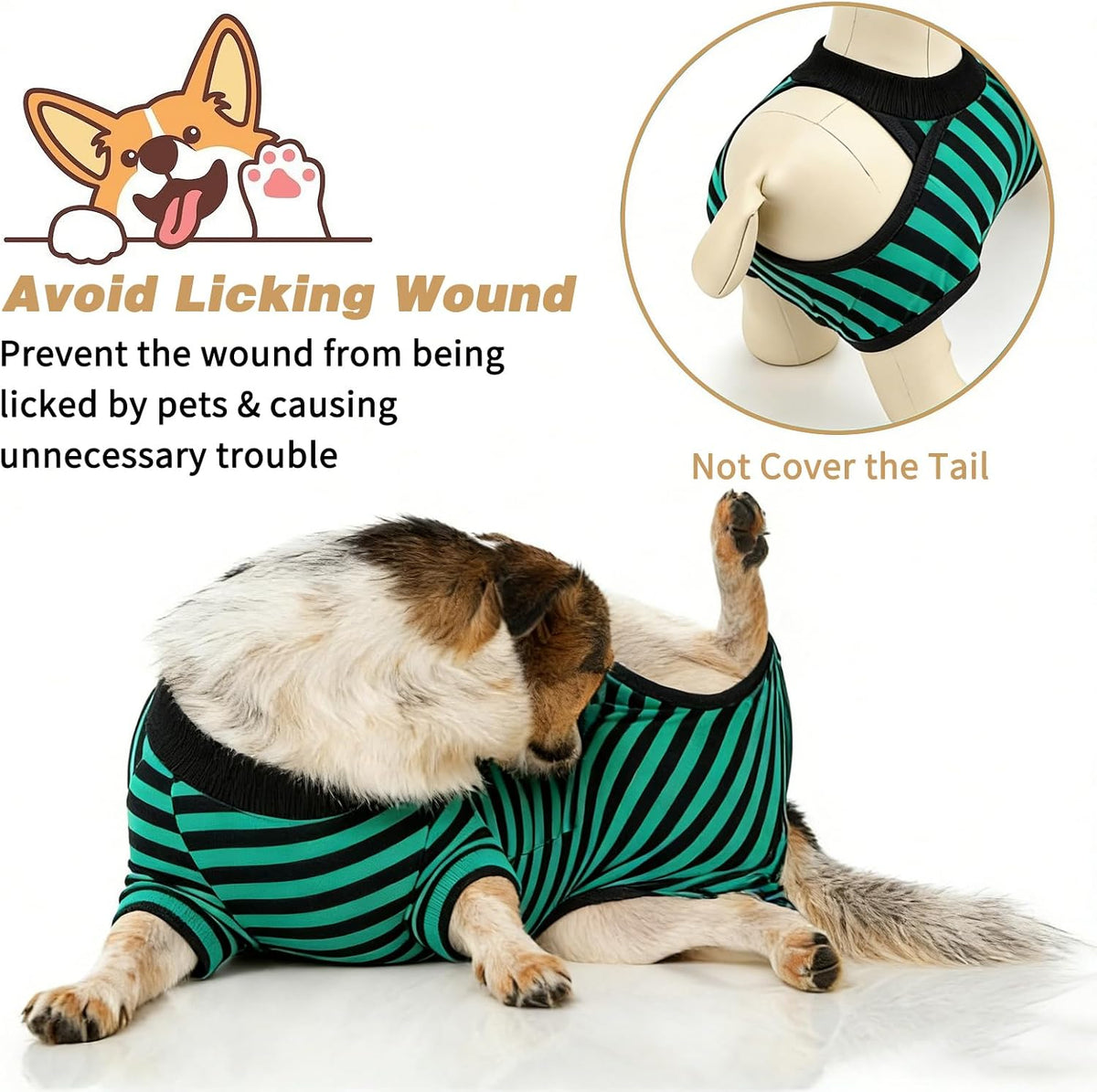 2 Pack Dog Recovery Suit for After Neuter Spay Wounds Protector