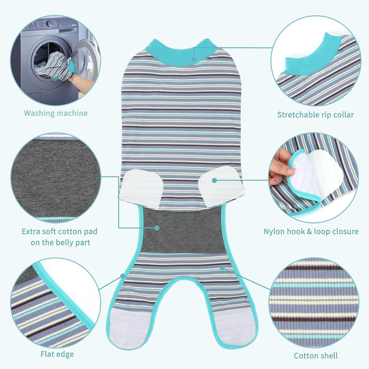 2 Pack Dog Recovery Suit for After Neuter Spay Wounds Protector