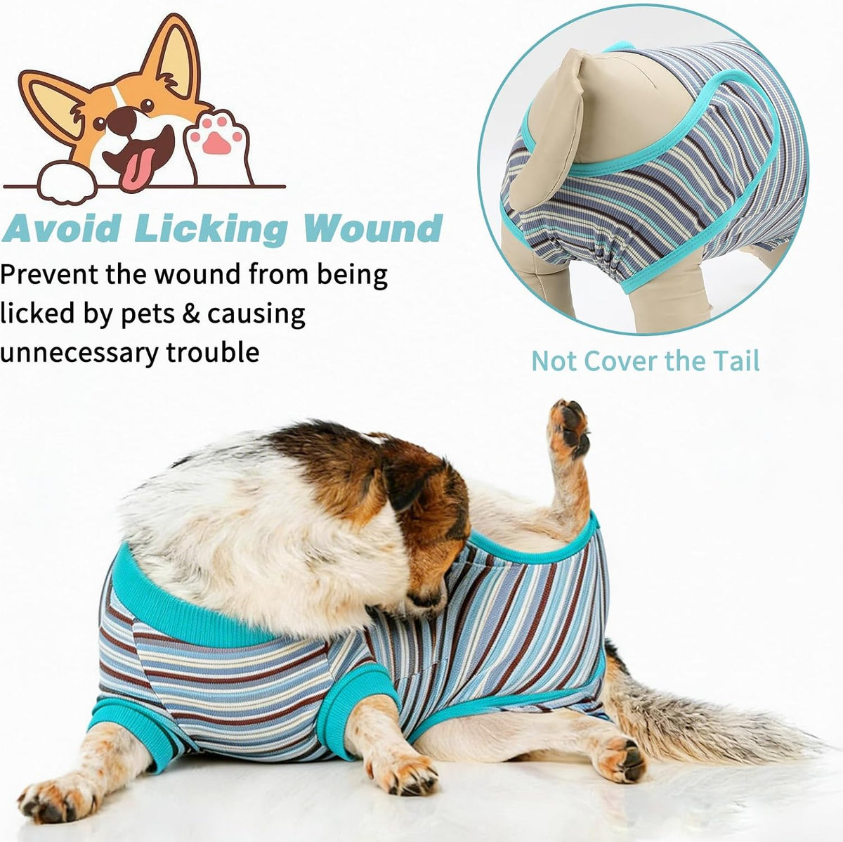 2 Pack Dog Recovery Suit for After Neuter Spay Wounds Protector