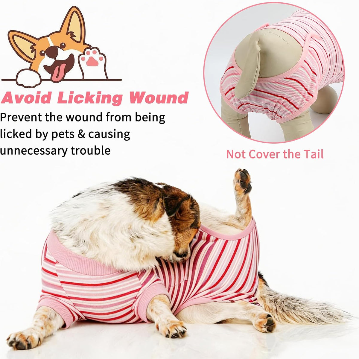 2 Pack Dog Recovery Suit for After Neuter Spay Wounds Protector
