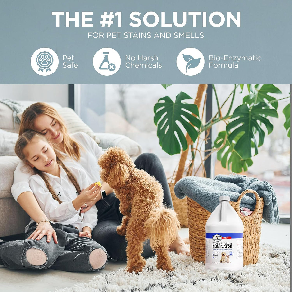 . Professional Strength Pet Odor Eliminator | Urine Odor Remover | Pet Urine Enzyme Cleaner | Pet Stain and Odor Remover | Enzymatic Cleaner for Dog Urine and Cat Urine