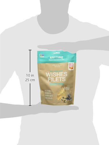 Wishes White Fish Filets Dog Treats, Human Grade Single Ingredient Dehydrated Fish Chews, High Protein Limited Ingredient Training Treats for Dogs, 3 oz