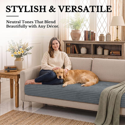 Waterproof Couch Cover for Dogs, Washable Non Slip Plush Protector