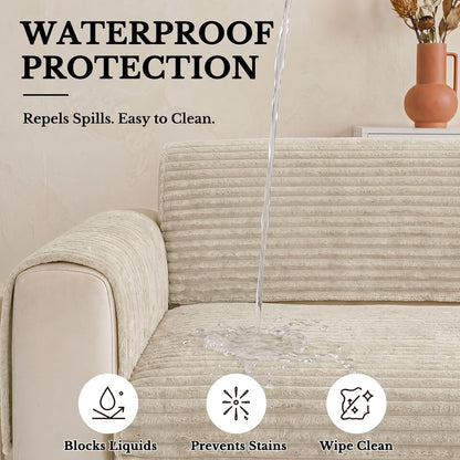 Waterproof Couch Cover for Dogs, Washable Non Slip Plush Protector