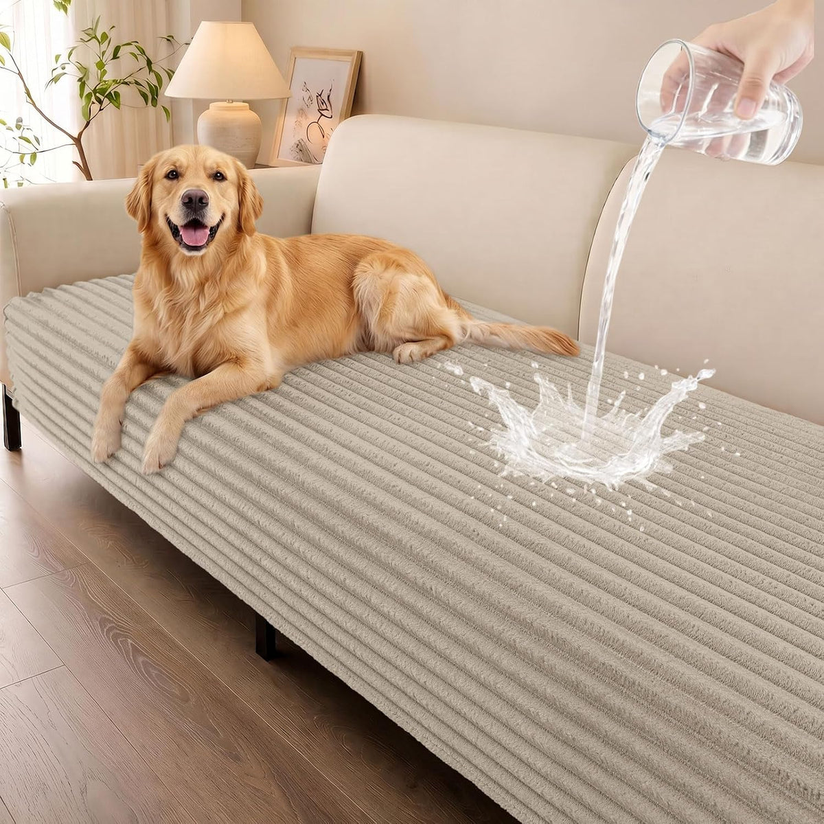 Waterproof Couch Cover for Dogs, Washable Non Slip Plush Protector