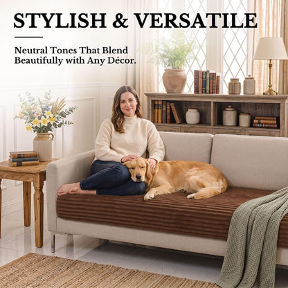 Waterproof Couch Cover for Dogs, Washable Non Slip Plush Protector