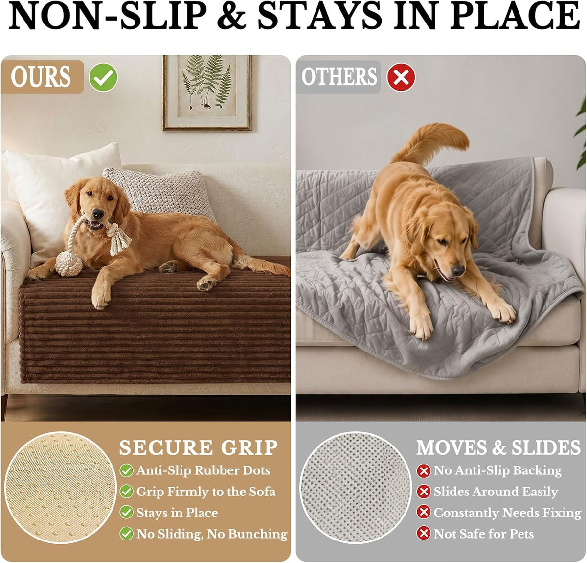 Waterproof Couch Cover for Dogs, Washable Non Slip Plush Protector