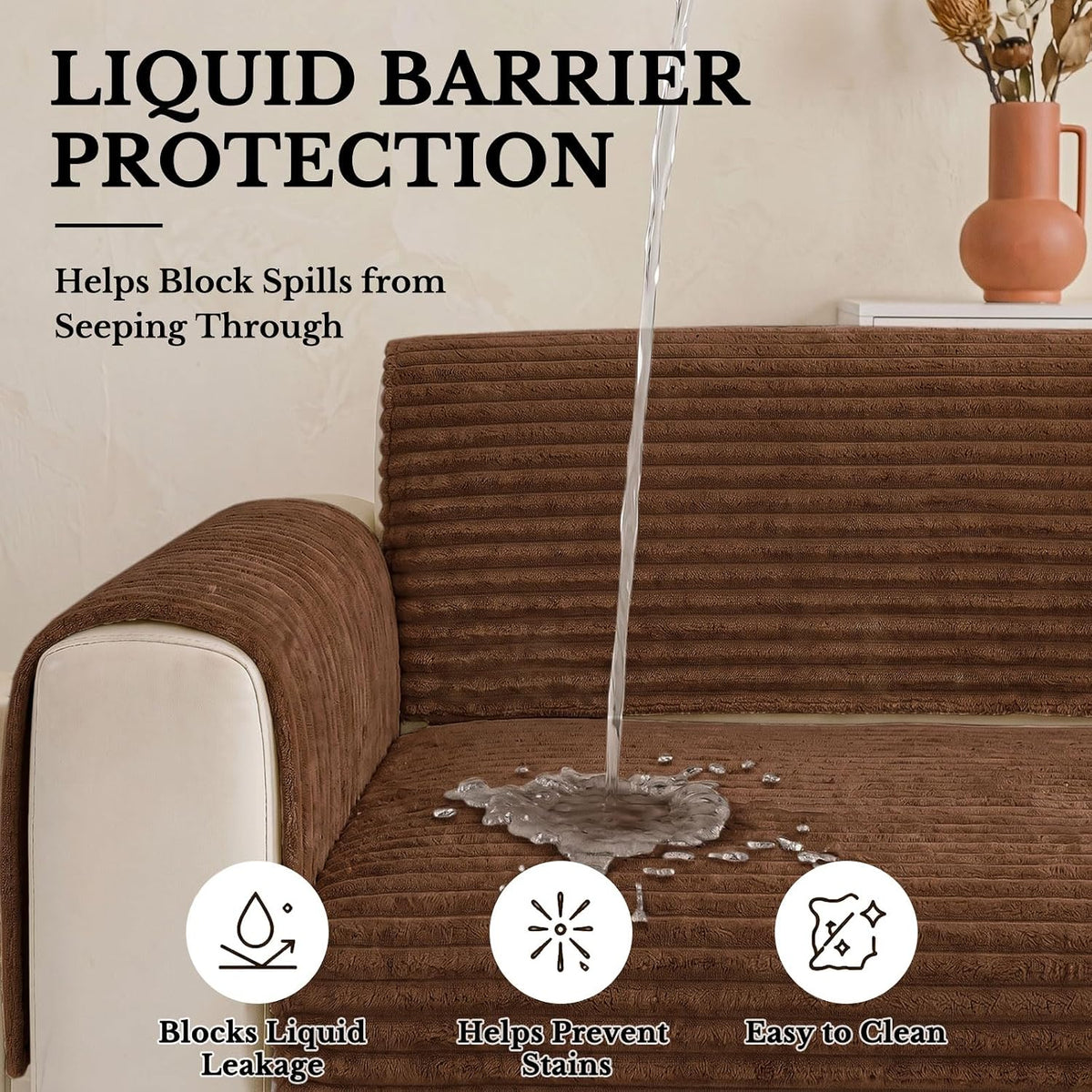 Waterproof Couch Cover for Dogs, Washable Non Slip Plush Protector