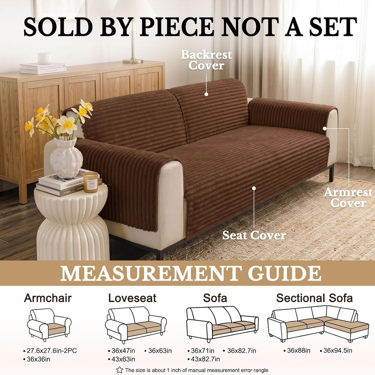 Waterproof Couch Cover for Dogs, Washable Non Slip Plush Protector