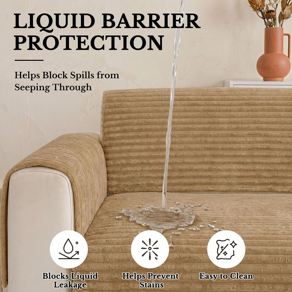 Waterproof Couch Cover for Dogs, Washable Non Slip Plush Protector