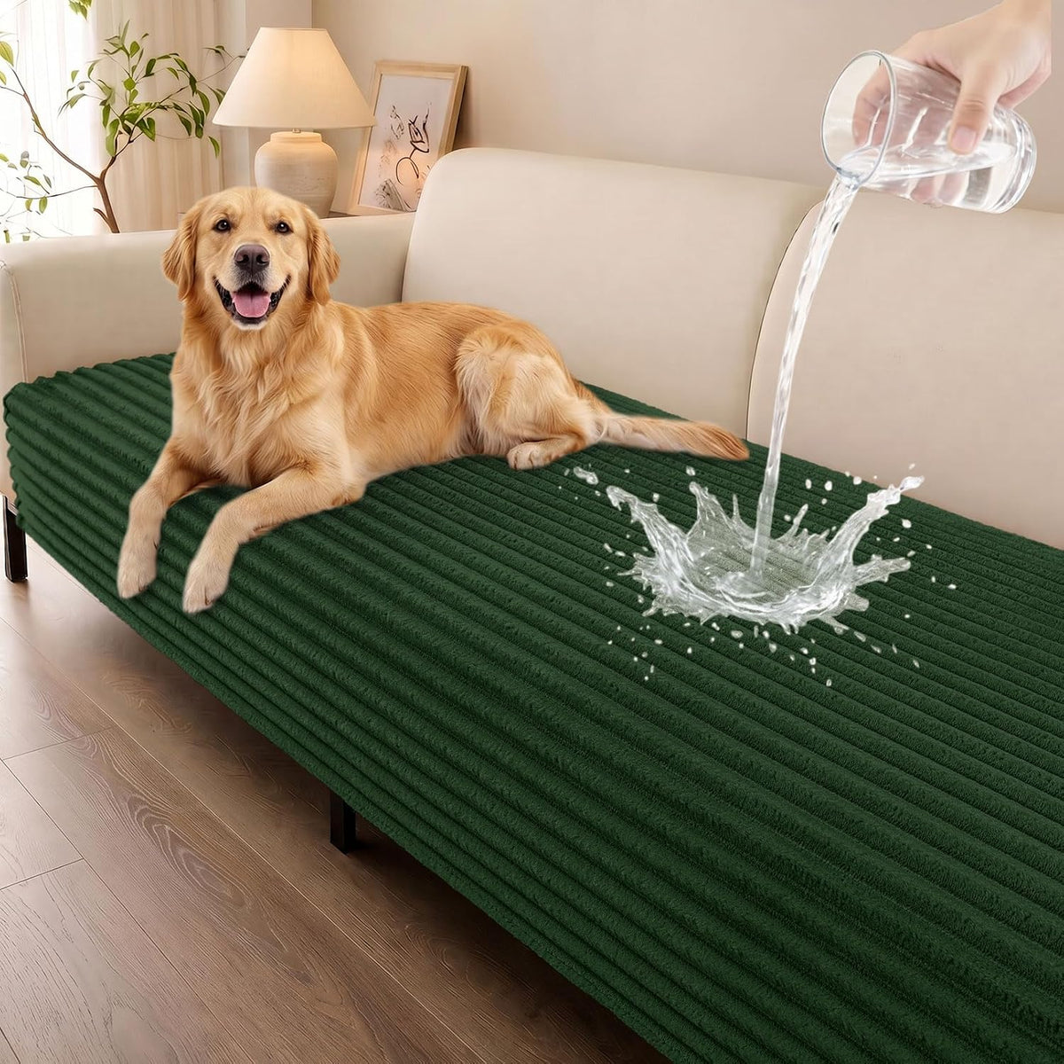 Waterproof Couch Cover for Dogs, Washable Non Slip Plush Protector