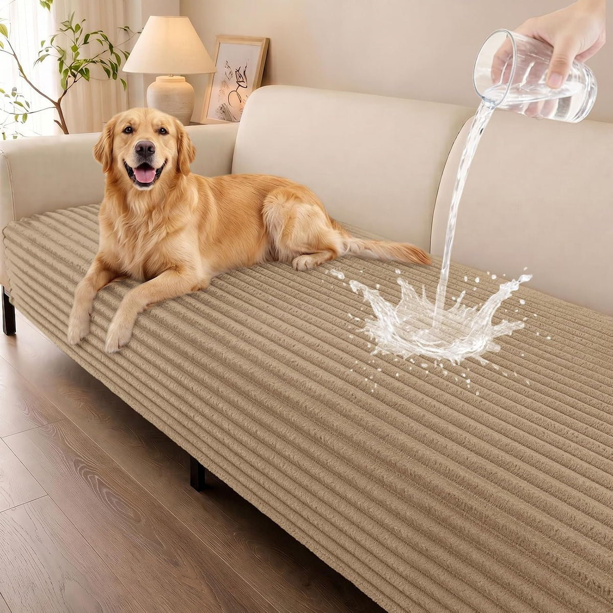 Waterproof Couch Cover for Dogs, Washable Non Slip Plush Protector