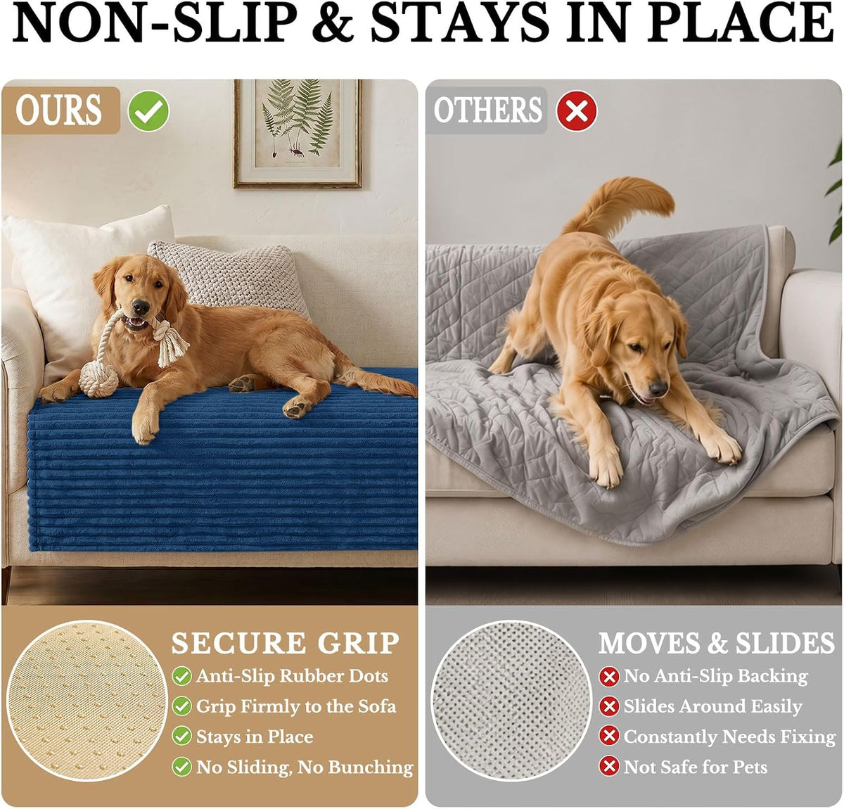 Waterproof Couch Cover for Dogs, Washable Non Slip Plush Protector