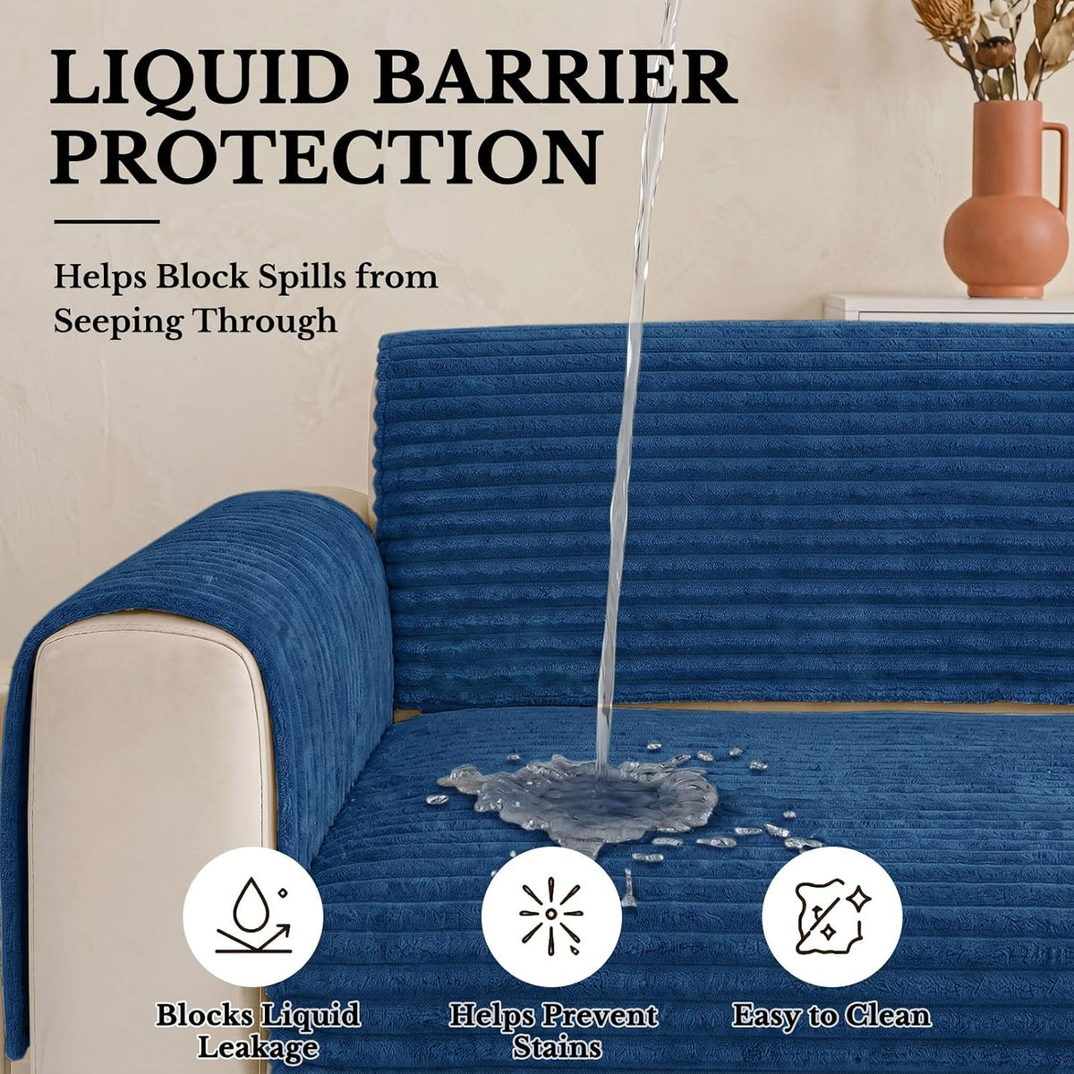 Waterproof Couch Cover for Dogs, Washable Non Slip Plush Protector