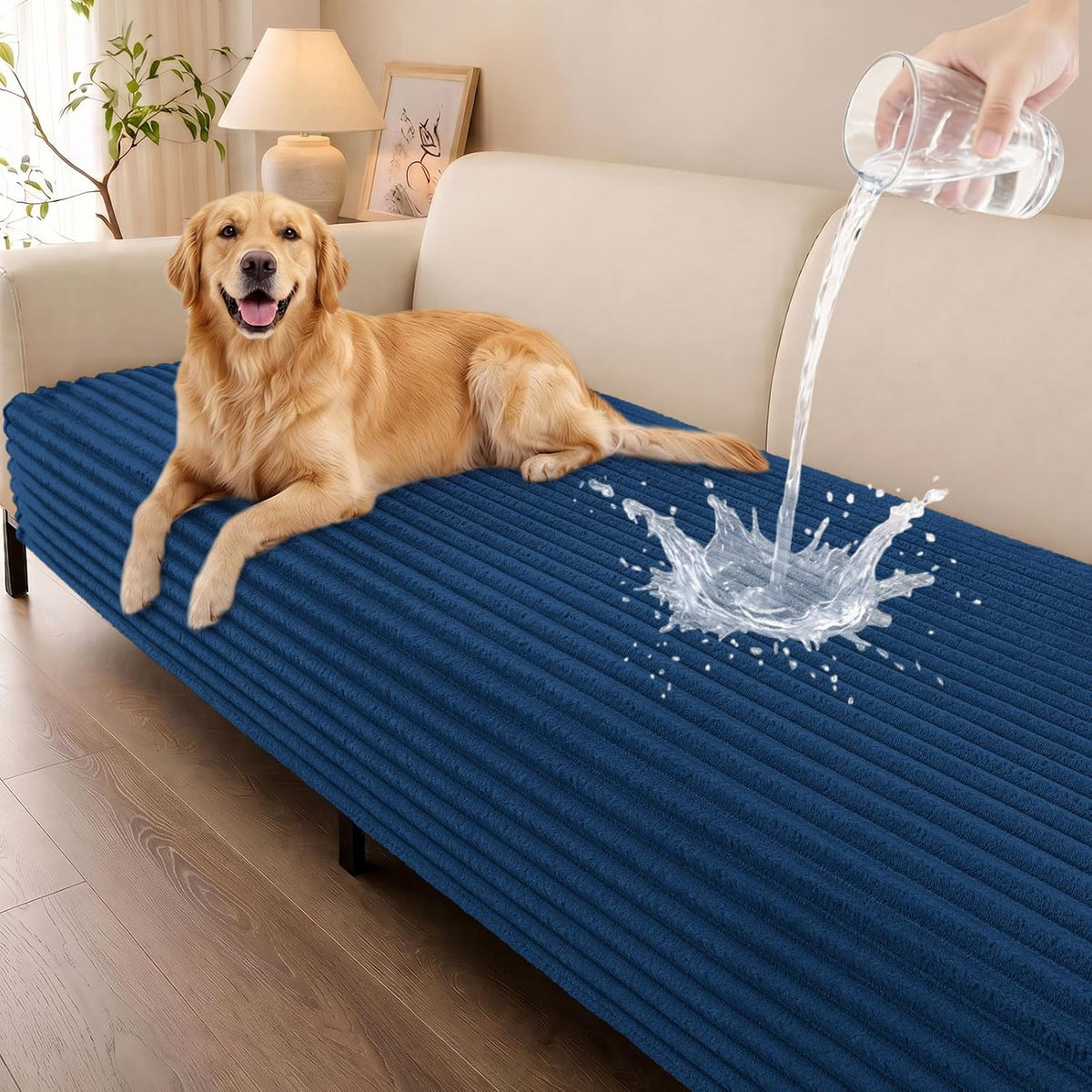 Waterproof Couch Cover for Dogs, Washable Non Slip Plush Protector
