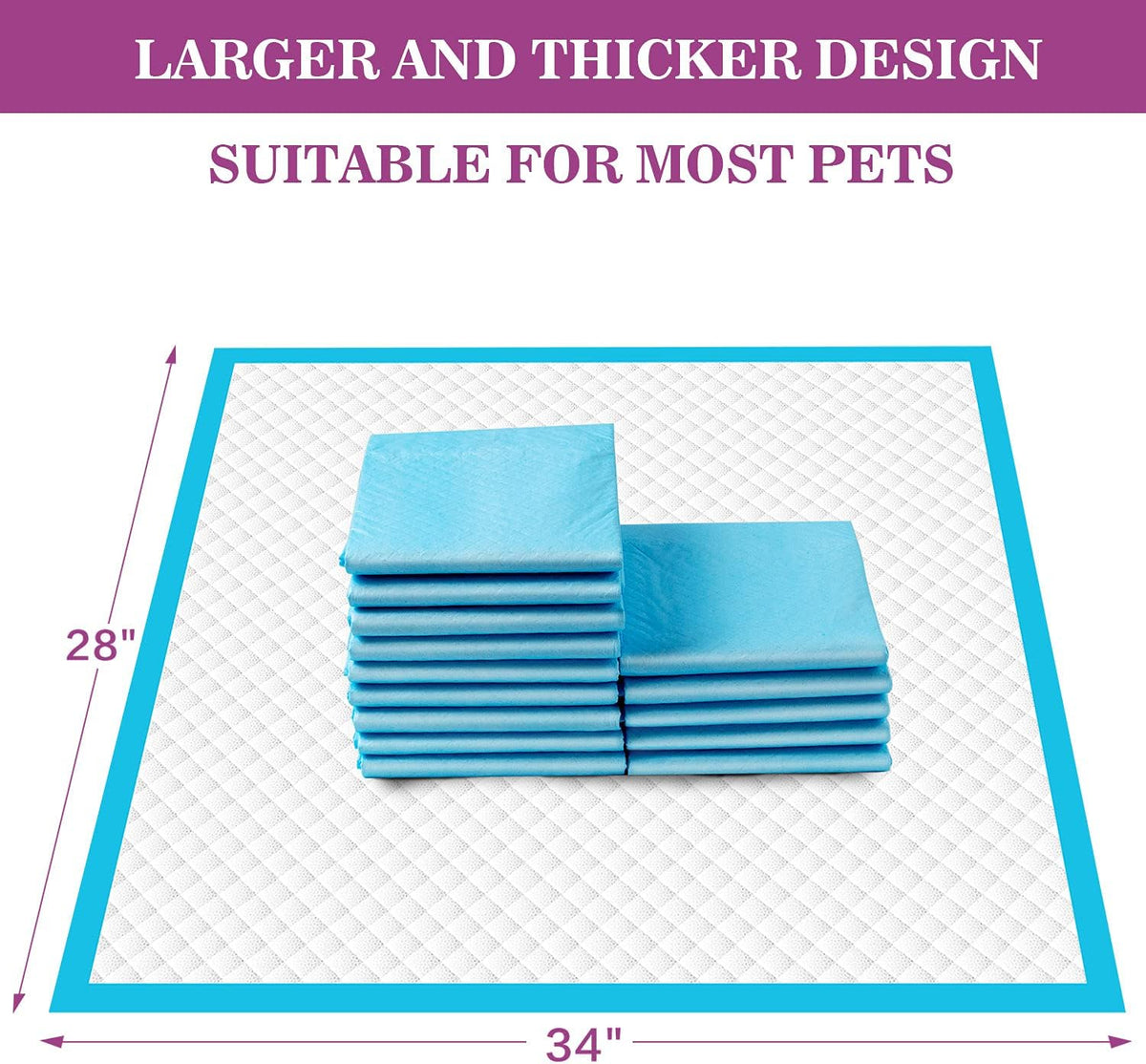 Dog Pee Pads Extra Large 28"x34", X-Large Training Puppy Pee Pads Super Absorbent & Leak-Proof, XL Disposable Pet Piddle Pad and Potty Pads for Dogs, Puppies, Doggie (XLarge:28"*34"-40 Ct)