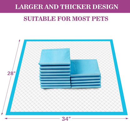 Dog Pee Pads Extra Large 28"x34", X-Large Training Puppy Pee Pads Super Absorbent & Leak-Proof, XL Disposable Pet Piddle Pad and Potty Pads for Dogs, Puppies, Doggie (XLarge:28"*34"-40 Ct)