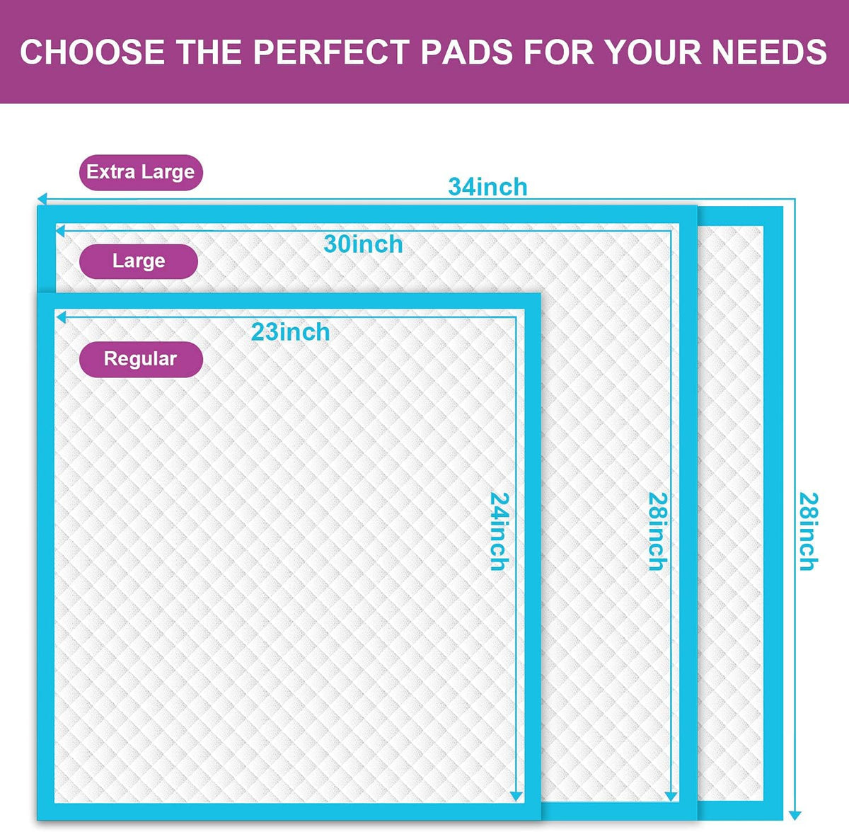 Dog Pee Pads Extra Large 28"x34", X-Large Training Puppy Pee Pads Super Absorbent & Leak-Proof, XL Disposable Pet Piddle Pad and Potty Pads for Dogs, Puppies, Doggie (XLarge:28"*34"-40 Ct)
