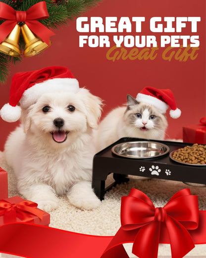 Elevated Dog Bowls for Medium Large Size Dogs, Non-Slip Dog Feeder with 1*Stainless Steel Dishes & 1*Slow Feeder Bowl, 5 Heights Adjustable Raised Bowls to 3.15″-8.66″-9.84″-11.02″-12.2″
