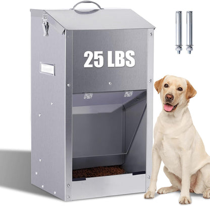 Automatic Dog Feeder Large Breed Stainless Steel Feeder Dispenser