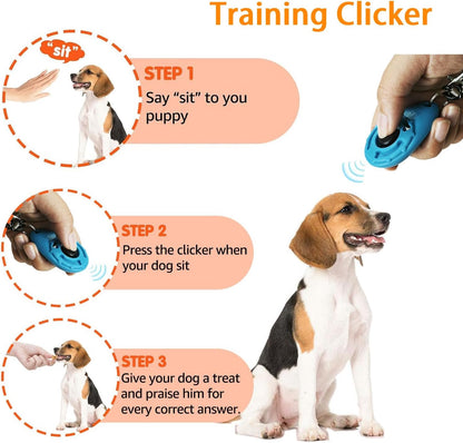 Training Kit - 1 Target Stick, 1 Training Clicker, 1 Whistle - Dog Training Equipment Tools, Cat Toilet Trainer Kit, Agility Training Lure Course For Dogs, Kitten Puppy Behavior Aids Trick (B Type)