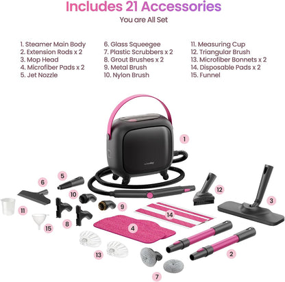 21-in-1 Steam Cleaner for Home, Heavy-Duty Steamer for Cleaning