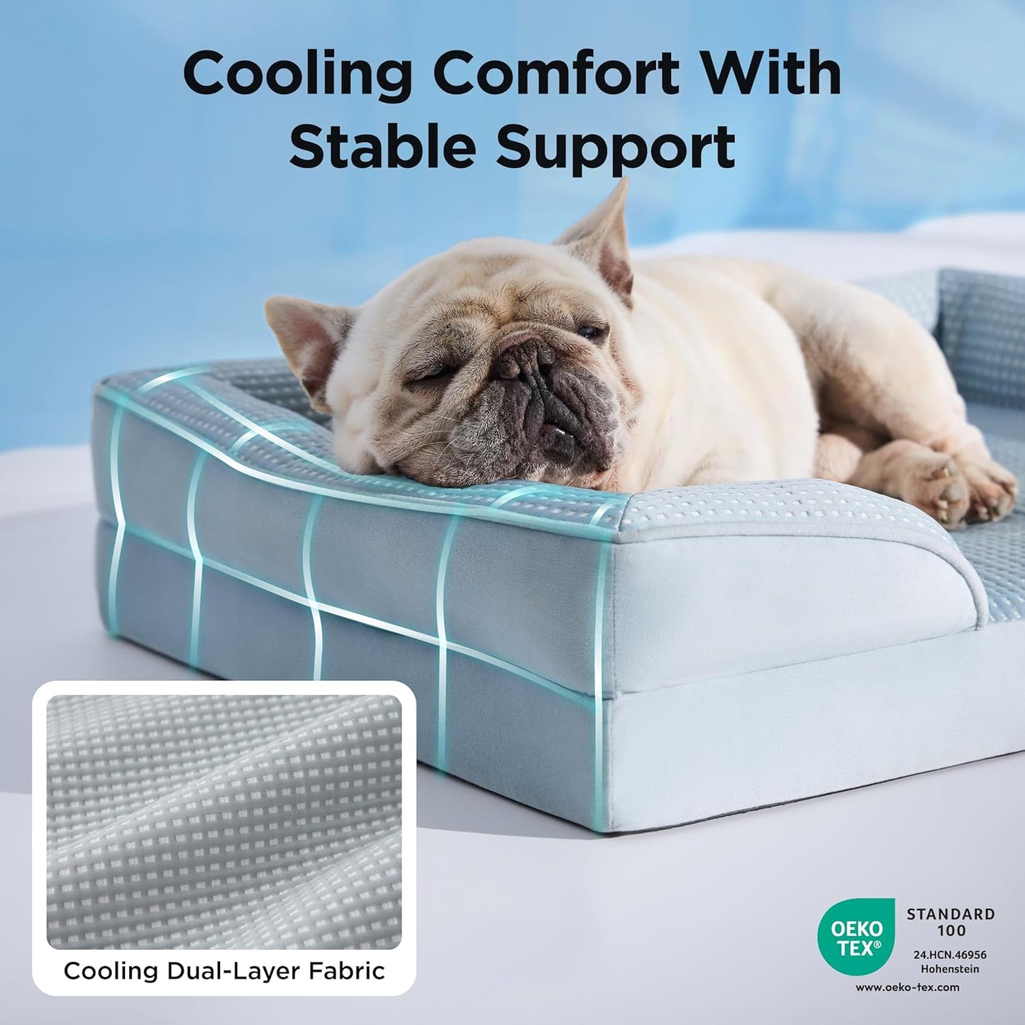 Bedsure Orthopedic Dog Bed Medium Size Dogs - Washable Small Medium Dog Cat Bed Waterproof, Comfort Cats Couch Sofa with Washable Removable Cover, Pets Bed with Nonskid Bottom, Grey, 28"