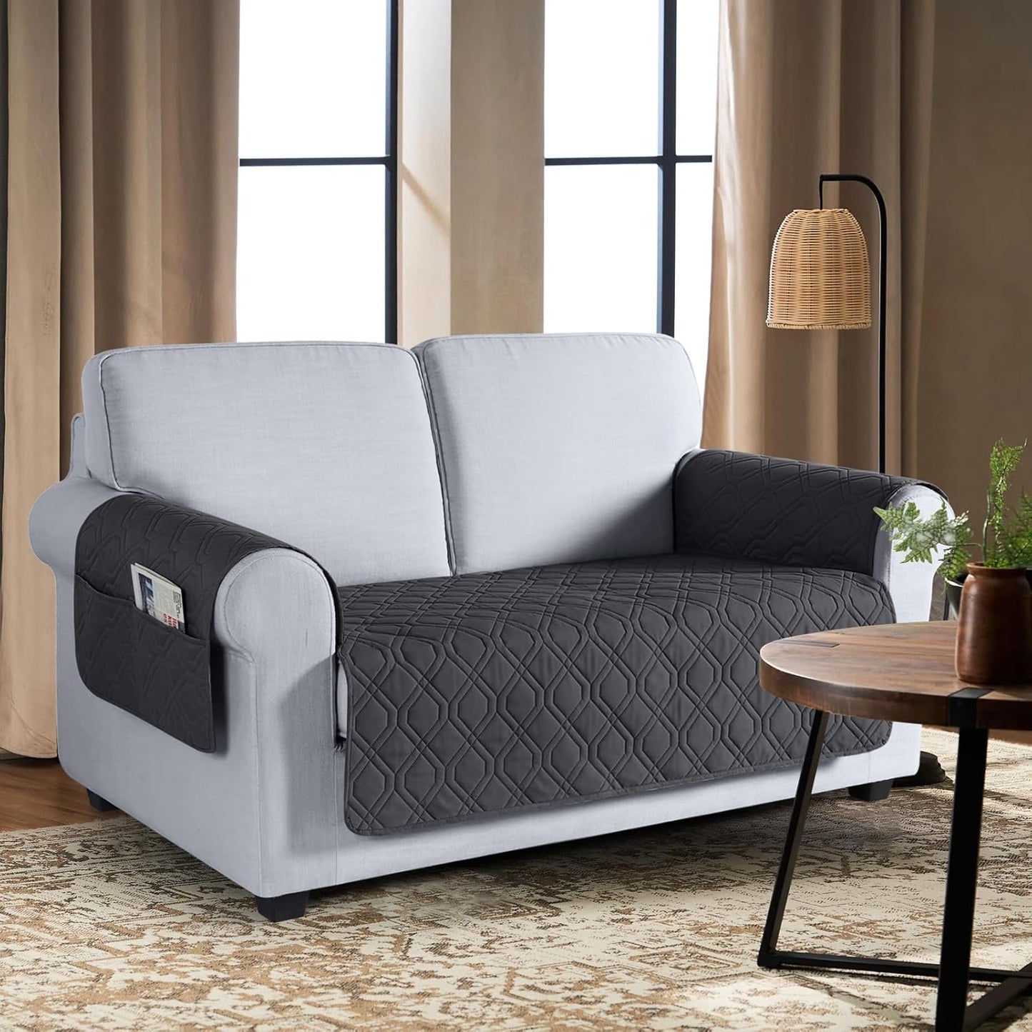 VANSOFY Couch Cover, Waterproof Sofa Covers Washable Slipcover Furniture Protector Couch Seat Covers Non-Slip Couch Cover for Dogs, Pets(Sofa, Dark Gray)