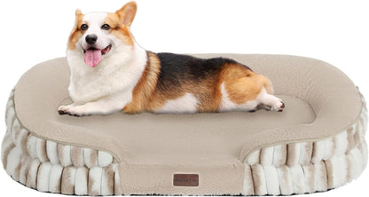 Dwanton Orthopedic Dog Bed for Medium Dogs with Gel Memory Foam, Waterproof Dog Sofa, Washable Pet Bed with Four Sided Bolster Cushion, Removable Cover & Non-Slip Bottom, 36", Dark Gray