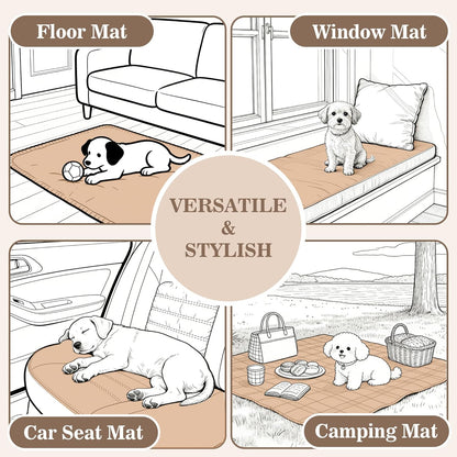 MYSKY HOME 100% Waterproof Couch Cover for Dogs, Plush Pet Couch Covers for Sofa Washable, Couch Covers for 2 Cushion Sofa Pet Friendly, Non-Slip Durable Sofa Cover Slipcover Protector, Cream, 35"x63"
