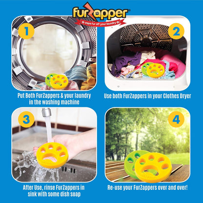 1 PK FurZapper Pet Hair Remover for Laundry