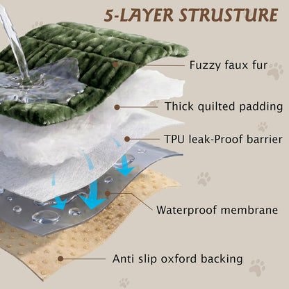 PuTian 100% Waterproof Fuzzy Couch Cover for Dogs Washable Non-Slip Furniture Cover Pet Friendly Dog Mat for Couches and Sofas White 27.6''x59'' 70cmx150cm