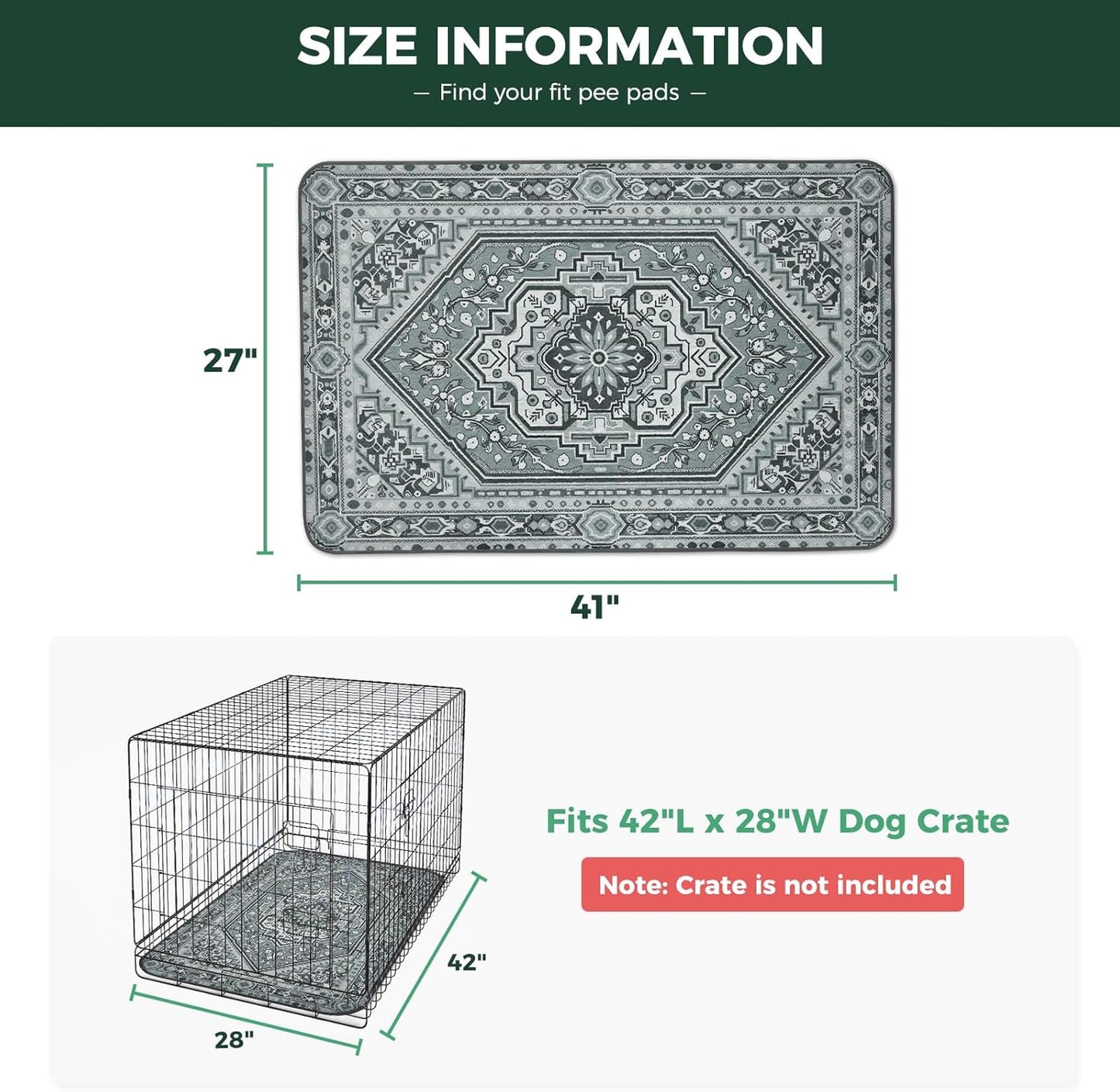 FXW Washable Pee Pads for Dogs, Puppy Pads with Super Absorbent, Specifically Designed for FXW Rollick/Homeplus 24inch 6 Panels Dog Playpen, 39" x 63" Rectangle, Khaki, 1 Pack