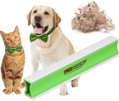 FurDozer Pet Hair Remover & Auto Detailing Tools - Cat & Dog Hair Remover for Carpets, Car Interiors, Couches, Bedding, & Pet Furniture (Gray, X3 PRO - 5" Long)