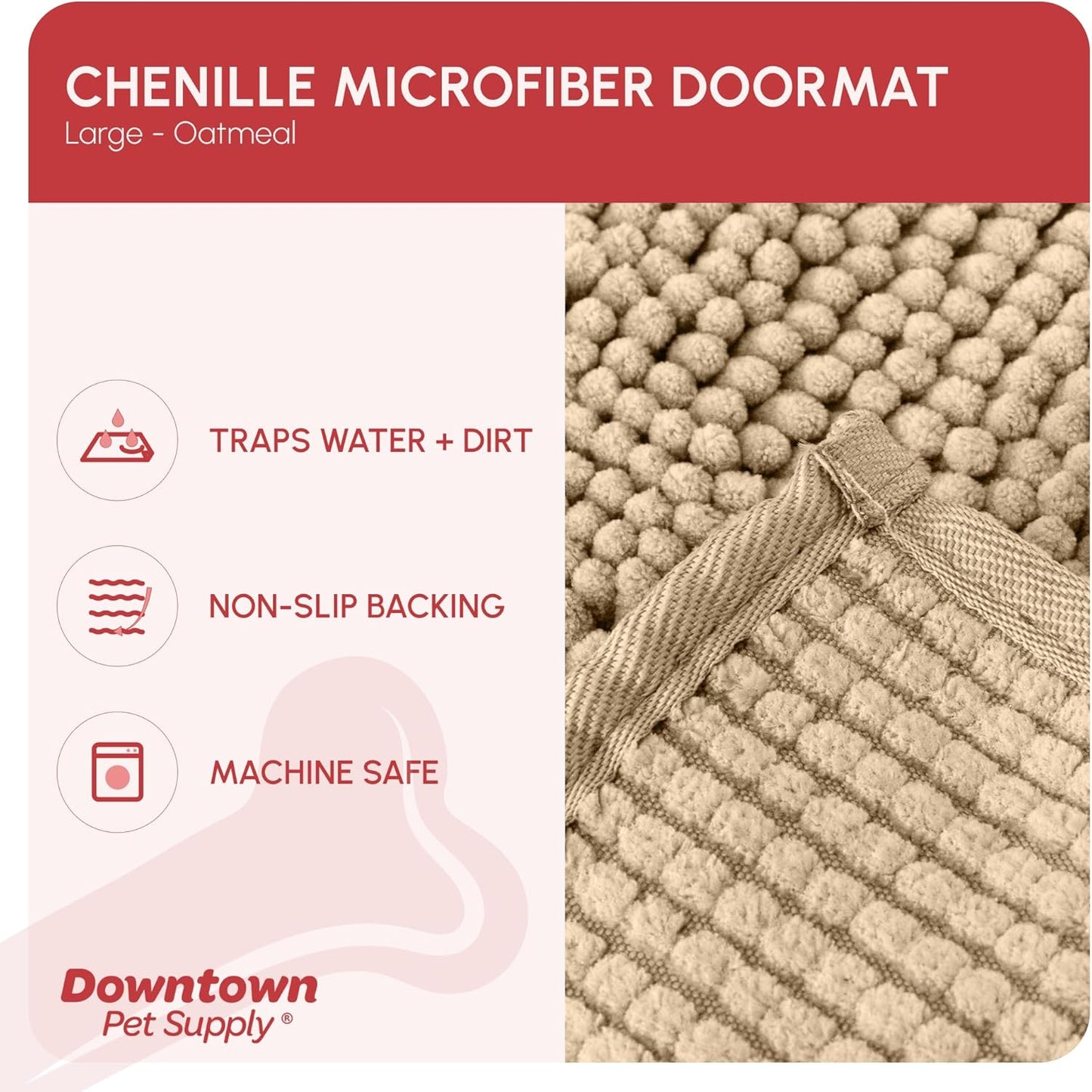 My Doggy Place Dog Mud Mat, 36"x26" Ash – Thick Microfiber Entry Rug for Snow, Mud & Salt – Absorbent, Quick-Dry, Washer-Safe & Non-Slip, Large