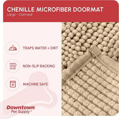My Doggy Place Dog Mud Mat, 36"x26" Ash – Thick Microfiber Entry Rug for Snow, Mud & Salt – Absorbent, Quick-Dry, Washer-Safe & Non-Slip, Large