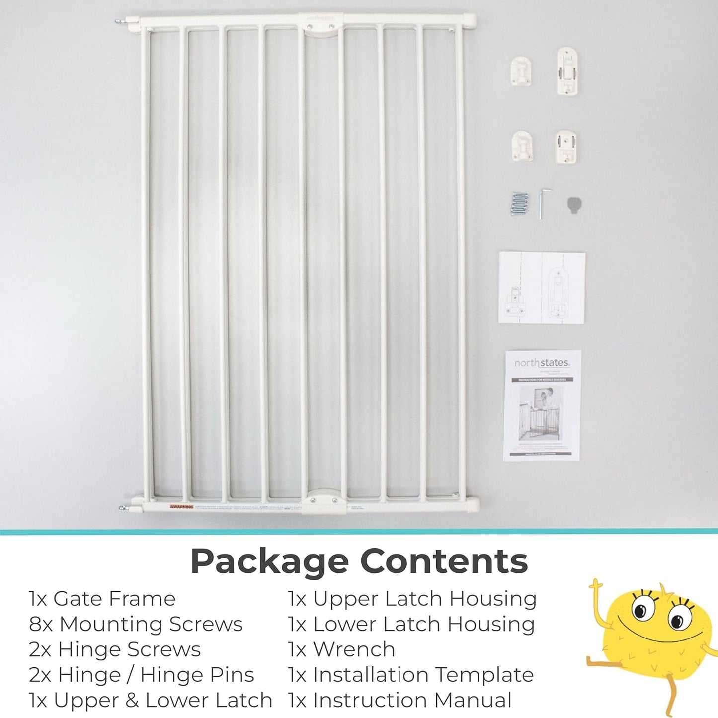 Toddleroo by North States - Easy Swing & Lock Baby Gate Series 2: Hardware Mounted Metal Safety for Stairs & Doorways - Adjustable 28.68 to 47.85 Inches Wide - 31 Inches Tall - Matte Bronze