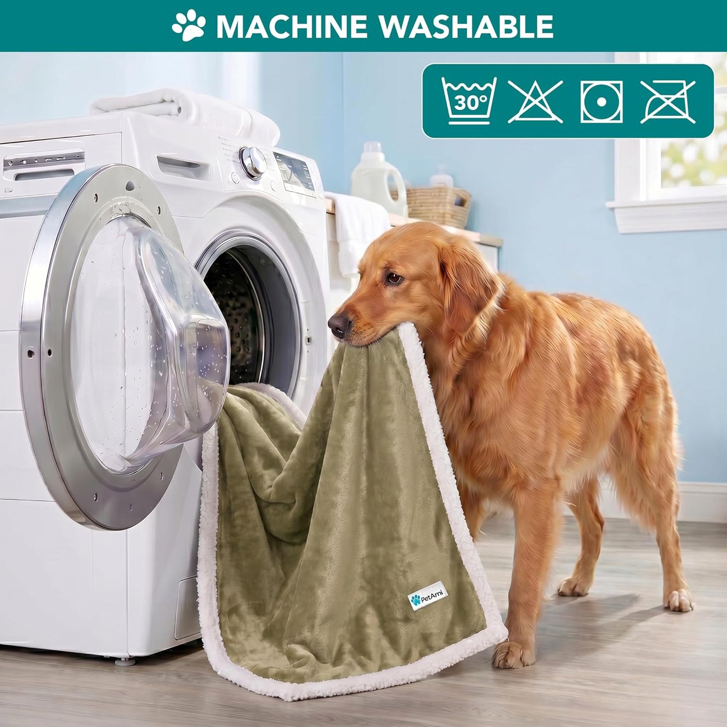 PetAmi Dog Blanket for Medium Large Dogs, Pet Bed Blanket Cat Puppy Kitten, Fleece Furniture Couch Cover Protector Sofa Car, Soft Sherpa Dog Throw Plush Reversible Washable, 40x60 Plaid Dark Gray