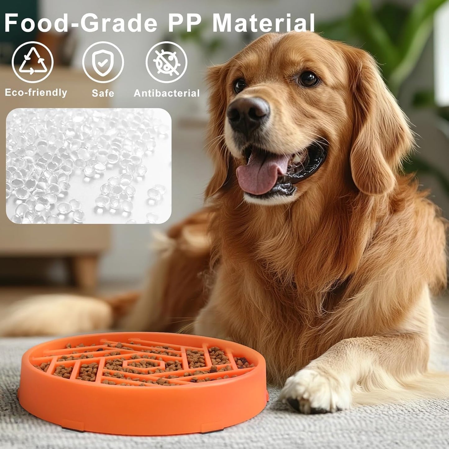TOBYTO Slow Feeder Dog Bowls Large Medium Breed,Anti-Choking Slow Eating Dog Food Bowl,Non Slip Pet Slower Food Feeding Bowls Large Puzzle Slow Feeder Bloat Stop Maze Dog Dishes,Black