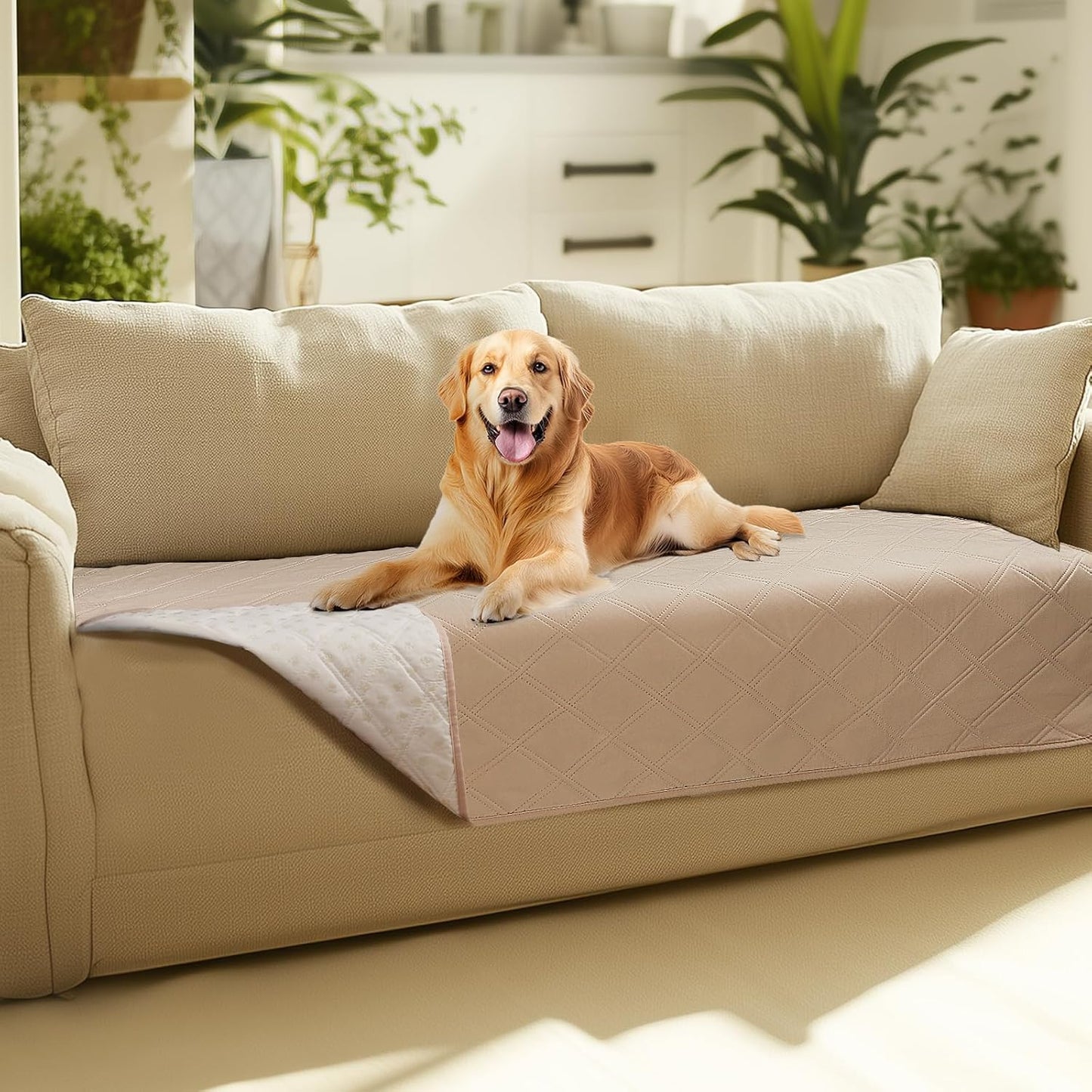 Luciphia 100% Waterproof Couch Cover Blanket for Dogs Anti-Slip Pet Couch Protector Sofa Mat Puppy Cat with Non-Slip Bottom, Grey, 30x70 Inch