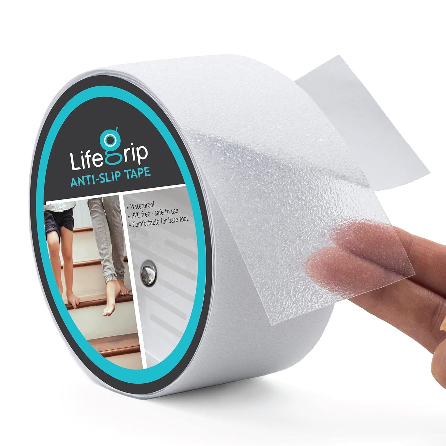 LifeGrip Anti Slip Transparent Anti Slip Tape, 4 inch by 30 feet, Non-Slip Traction Grip Tape to Tubs, Boats, Stairs, Clear, Soft, Comfortable for Bare feet (4" X 30')