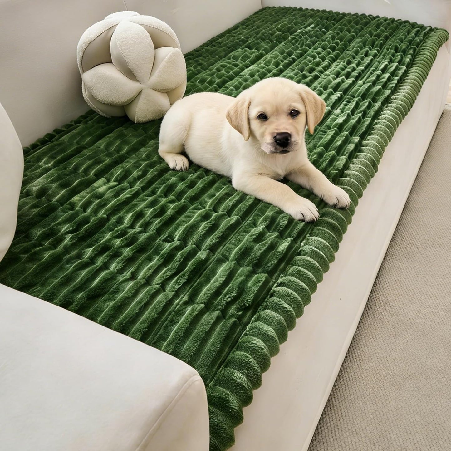 Mivnue Pet Couch Cover, Couch Covers for Dogs, Washable Dog Sofa Covers Couch Protector, Fuzzy Non Slip Couch Slipcover Pet Friendly (Brown, 27.6" x 59.1")