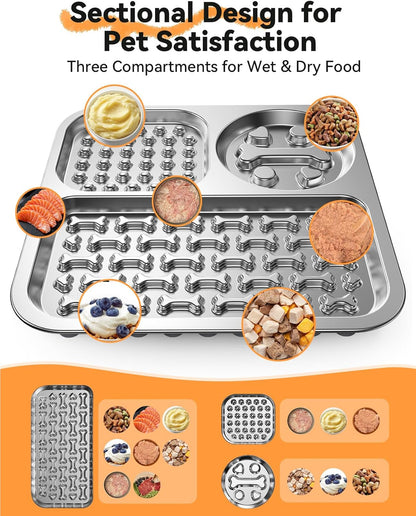Stainless Steel Lick Mat for Dogs and Cats - FEELNEEDY Large Licking Pad with Suction Cups, Chew-Proof, Non-Slip Pet Licky Mat for Boredom Reducer and Anxiety Relief, Easy to Clean (1Pack)